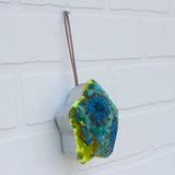 Star Puff Ornament | Aqua + Neon Double (2)