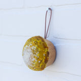 Mini Puff Ornament | Mustard + White (26)