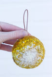 Mini Puff Ornament | Mustard + White (26)