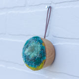 Mini Puff Ornament | Mint + Mustard (27)