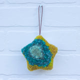 Star Puff Ornament | Mint + Mustard (28)