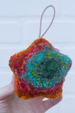 Star Puff Ornament | Green + Orange (29)