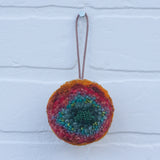Mini Puff Ornament | Green + Orange (31)
