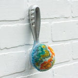 Oversized Scoop Puff, Blue Dipped | Orange + Aqua