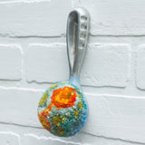 Oversized Scoop Puff, Blue Dipped | Orange + Aqua