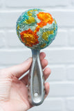 Oversized Scoop Puff, Blue Dipped | Orange + Aqua