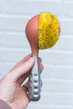 Oversized Ice Cream Scoop Puff | Mauve + Mustard in Peach Scoop