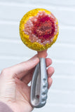 Oversized Ice Cream Scoop Puff | Mauve + Mustard in Peach Scoop