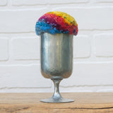 "Float" Puff in Vintage Pewter Goblet | Rainbow