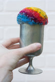 "Float" Puff in Vintage Pewter Goblet | Rainbow