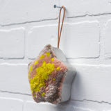 Pink + Chartreuse Star Puff | Ornament or Everyday Art