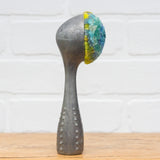 Polka Dot Scoop Puff | Aqua + Lime