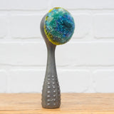 Polka Dot Scoop Puff | Aqua + Lime