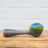 Polka Dot Scoop Puff | Aqua + Lime