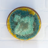 Puff Sculpture in Vintage Teak Frame | Mint + Mustard