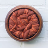 Woven Wall Sculpture in Vintage Teak Frame | Rust