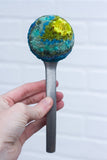 Puff Sculpture in Vintage Arch Scoop | Aqua + Neon