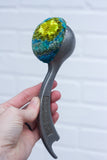 Puff Sculpture in Vintage Arch Scoop | Aqua + Neon