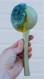 Oversized Ice Cream Scoop Puff | Aqua + Chartreuse in Mint Scoop