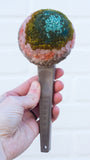 Oversized Ice Cream Scoop Puff | Green + Pink + Taupe