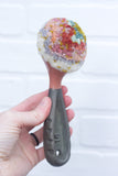 Peach Dipped Scoop Puff Sculpture | Tutti-Frutti