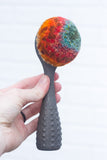 Polka Dot Scoop Puff Sculpture | Green + Orange