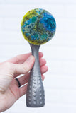 Polka Dot Scoop Puff Sculpture | Aqua + Neon