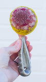 Oversized Ice Cream Scoop Puff | Mauve + Mustard in Peach Scoop