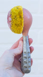 Oversized Ice Cream Scoop Puff | Mauve + Mustard in Peach Scoop