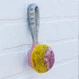 Oversized Ice Cream Scoop Puff | Mauve + Mustard in Peach Scoop