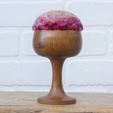 "Float" Puff in Vintage Teak Coupe | Chartreuse + Pink