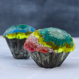 Pair of Puffs in Vintage Baking Tins | Neon Pop!
