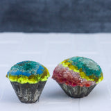 Pair of Puffs in Vintage Baking Tins | Neon Pop!