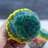 Pair of Puffs in Vintage Baking Tins | Neon Pop!