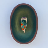 Embroidered Owl | Orange + Green