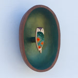 Embroidered Owl | Orange + Green