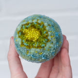 Mini Puff Sculpture | Chartreuse + Aqua