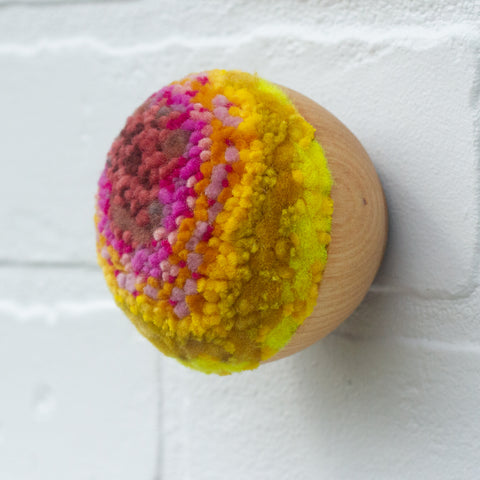Mini Puff Sculpture | Pink + Yellow