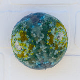 Midi Puff Sculpture in Olive Wood Frame | Greens + Blues 2