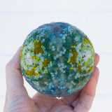 Midi Puff Sculpture in Olive Wood Frame | Greens + Blues 2