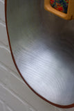 XL Modern Embroidery in Vintage Teak Oval Bowl