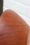 XL Modern Embroidery in Vintage Teak Oval Bowl