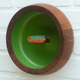 Embroidered Fish in Oversized Teak Bowl | Trout