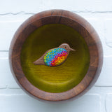 Embroidered Rainbow Songbird | Extra Deep Frame
