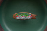 Embroidered Trout in Oversized Vintage Frame
