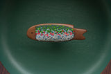 Embroidered Trout in Oversized Vintage Frame