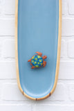 Embroiderd Turtle | XL Vintage Wood Striped Frame