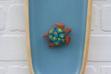 Embroiderd Turtle | XL Vintage Wood Striped Frame