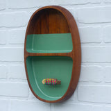 Embroidered Striped Fish in Rare Double Sided Teak Frame