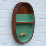 Embroidered Striped Fish in Rare Double Sided Teak Frame